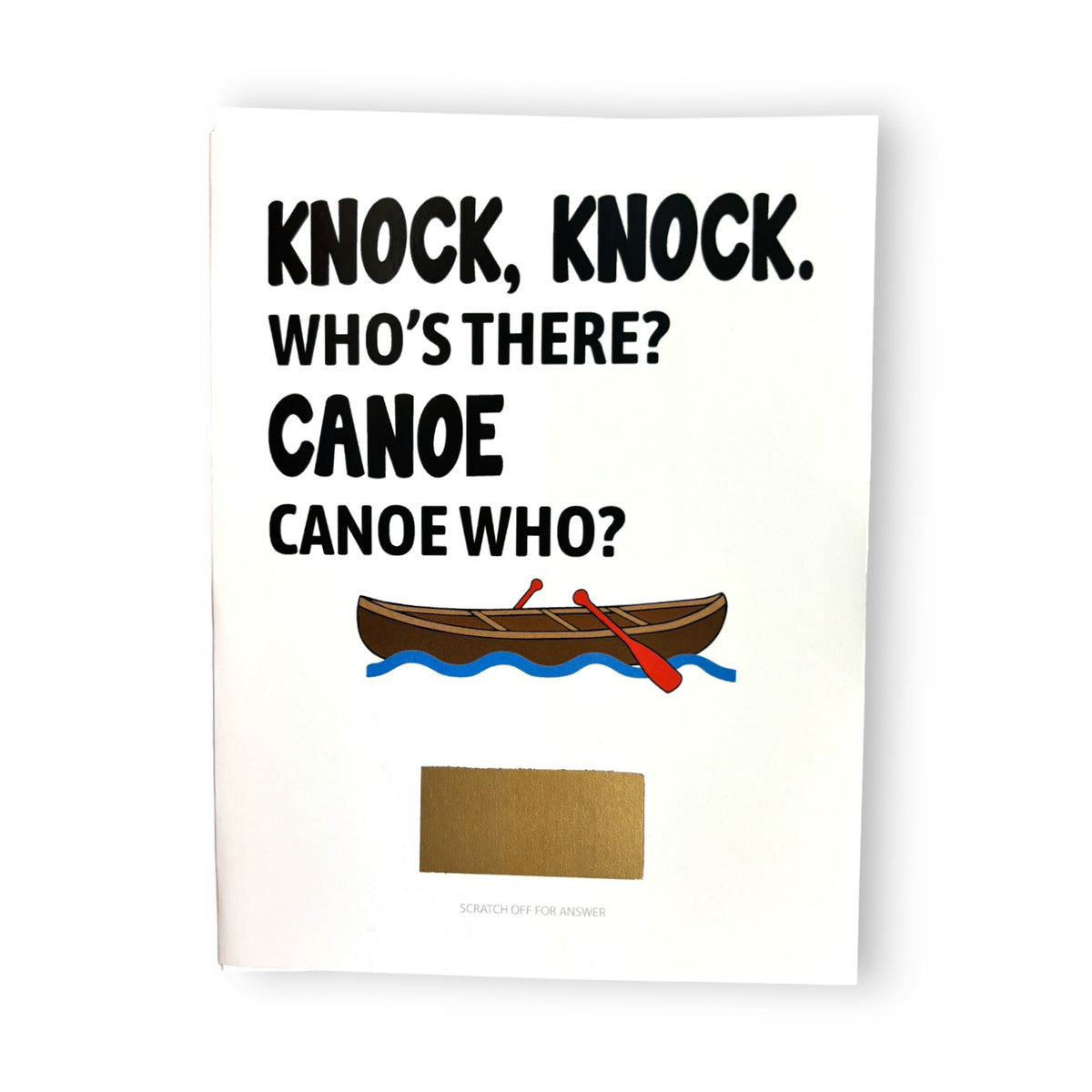 Knock Knock, Who's There? Canoe Scratch-Off Joke Camp Card - Bee Bee Designs