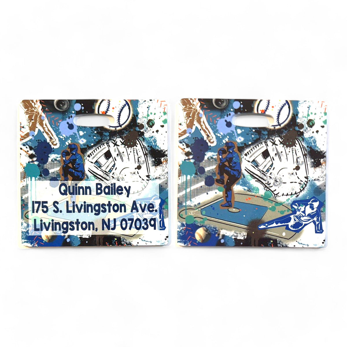 Baseball Graffiti Luggage Tag – Bee Bee Designs Exclusive camp luggage tag 🌟