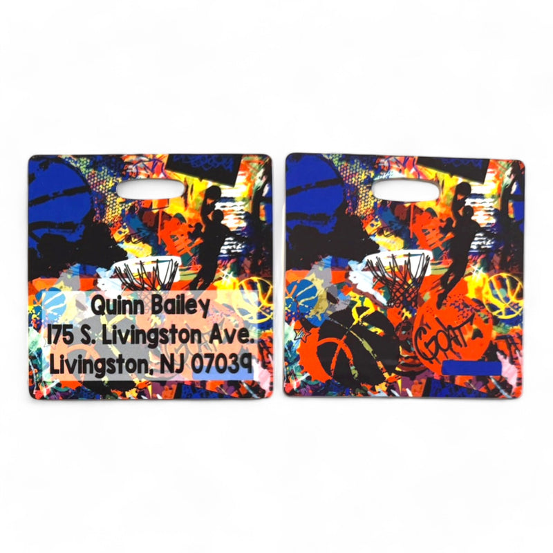 Basketball Graffiti Luggage Tag – Bee Bee Designs Exclusive camp luggage tag 🌟