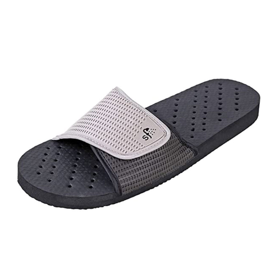 Black and Gray Showaflop Slides - Bee Bee Designs
