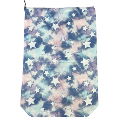 My So Called Stars Camp Mesh Laundry Bag for dirty clothes – summer camp essential, breathable mesh, Bee Bee Designs.