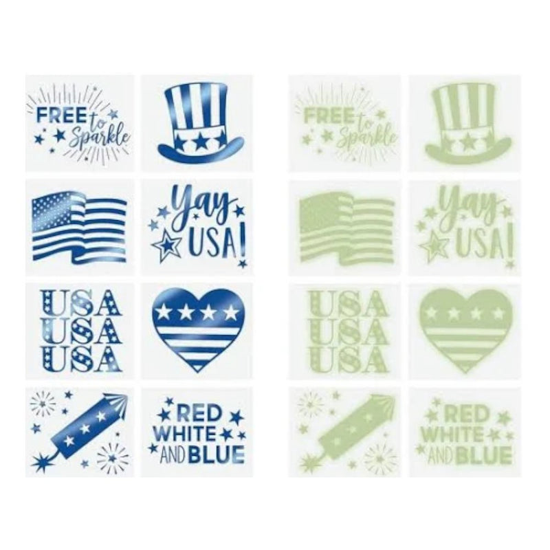 Glow in the Dark Patriotic Tattoos