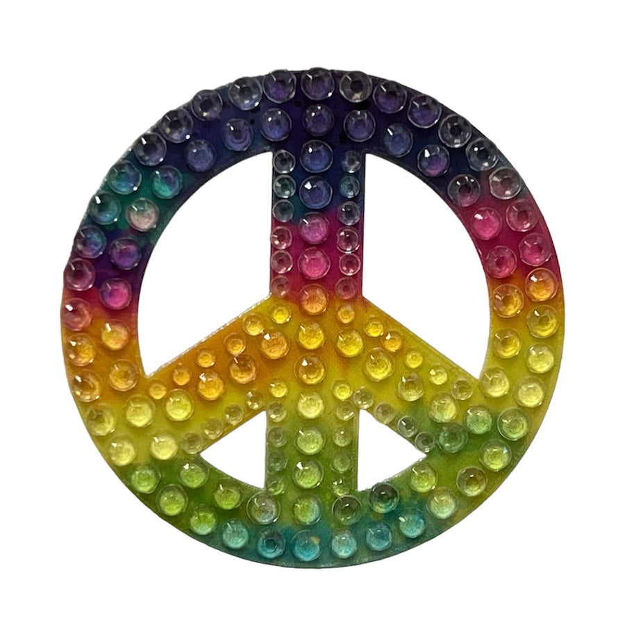New Rainbow Peace StickerBean – collectible StickerBean for trading + decorating at sleepaway or overnight camp by Bee Bee Designs