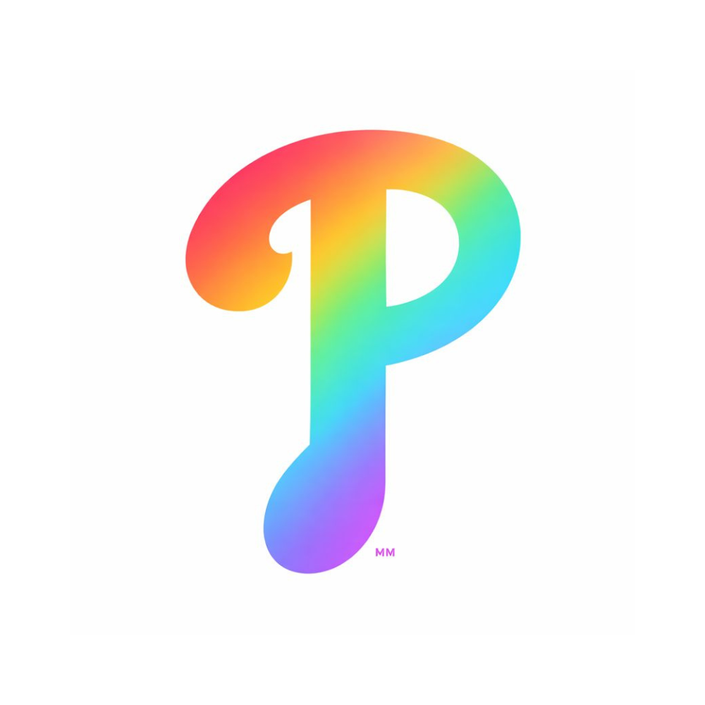 Rainbow gradient letter P icon for the Philly Area Camp Appointment