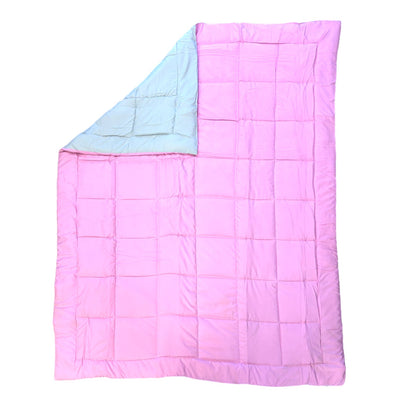Bubblegum Pink to Gray Puffy Reversible Comforter - Bee Bee Designs