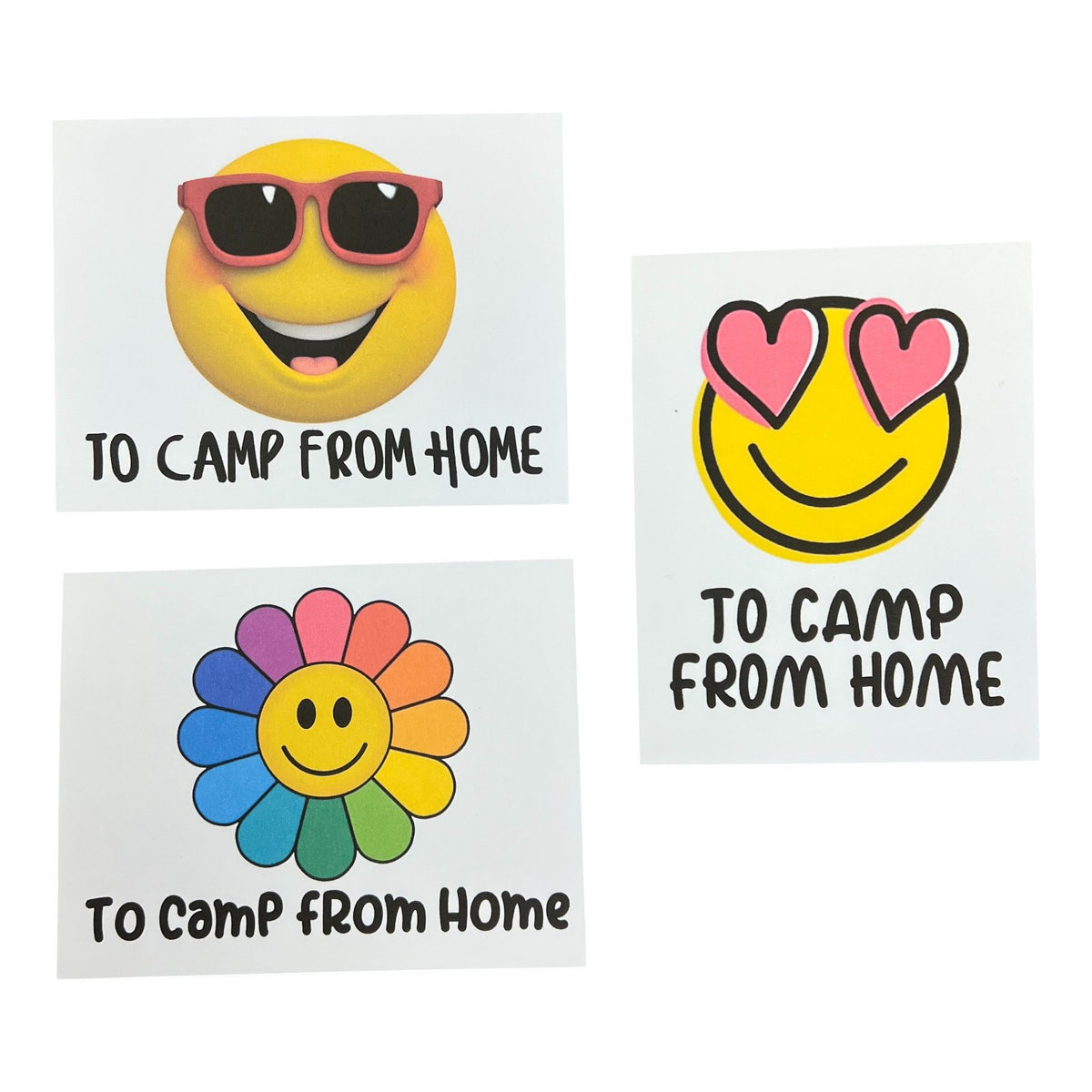 Trendy Smiles Notecards (PP-60) – letters TO camp notecards (6 cards, 3 designs) for sleepaway/overnight camp by Bee Bee Designs