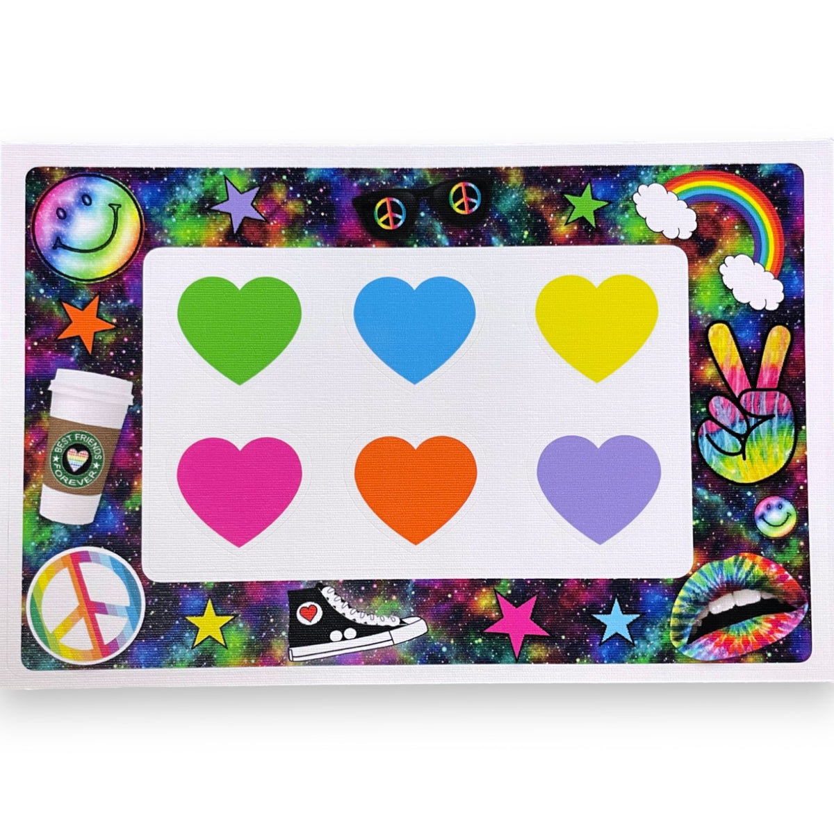 Rainbow Smiley Camp Frame Cling Its - Bee Bee Designs