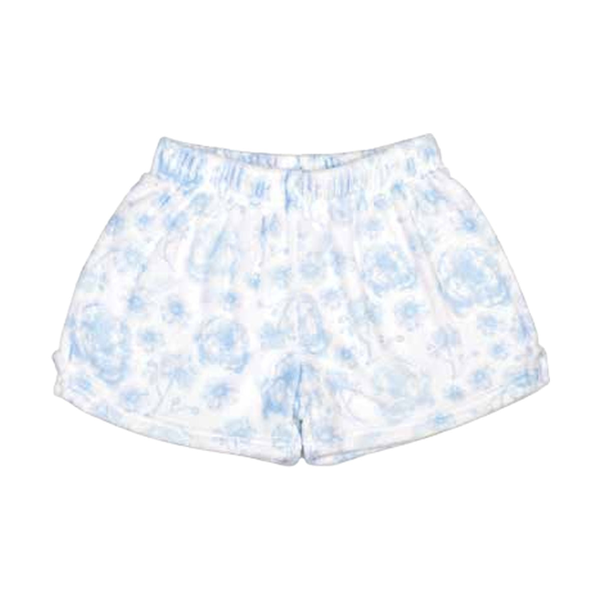Beautiful Blue Toile Plush Shorts