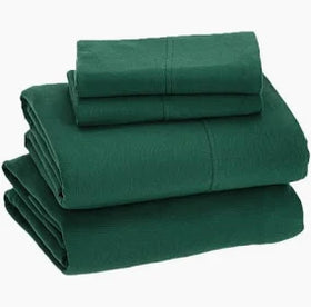 Hunter Green 4-Piece Jersey Camp Sheet Set