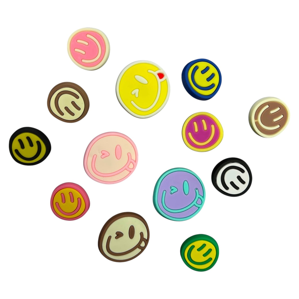 Colorful Smileys Shoe Charm - Bee Bee Designs