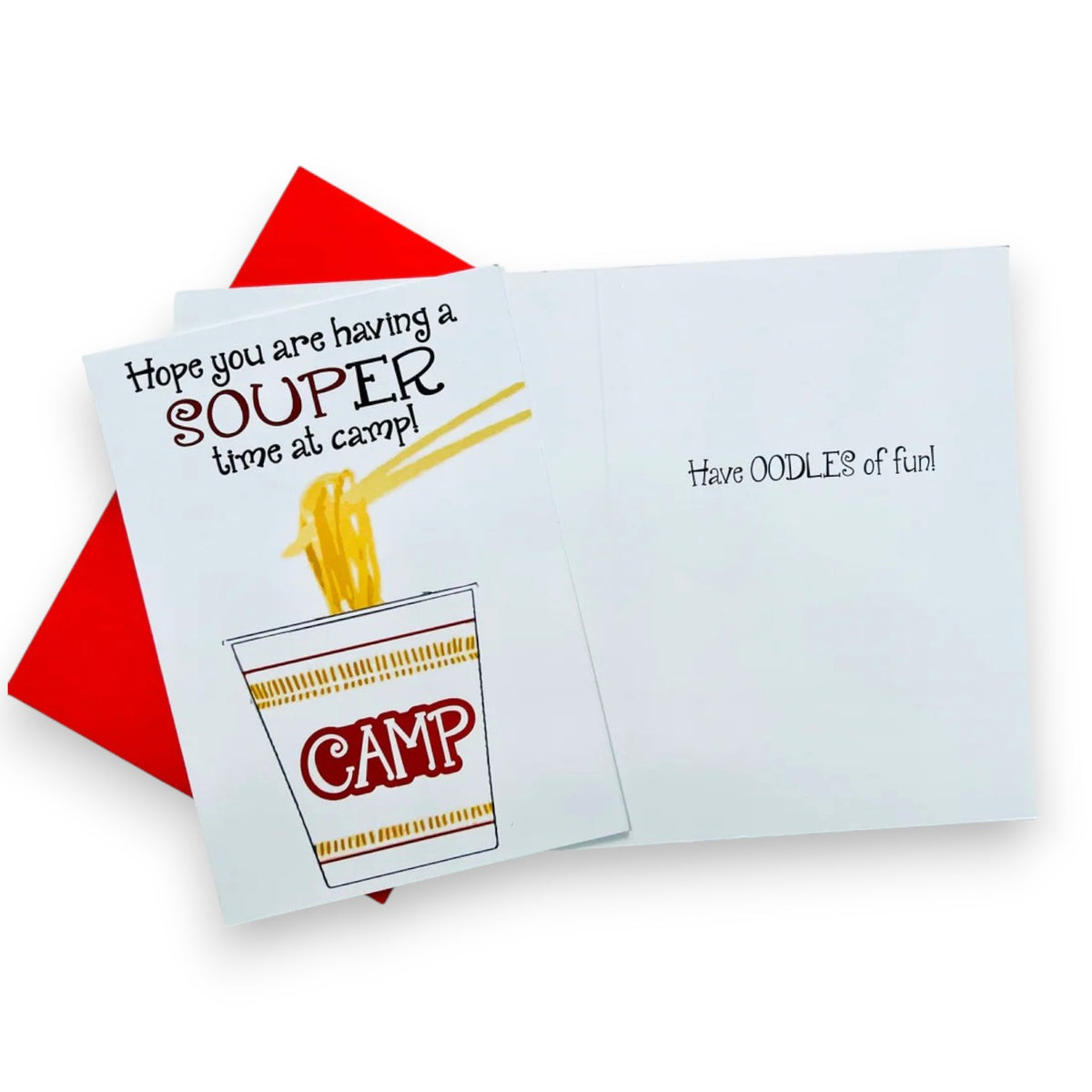 Hope You're Having A SOUP-er Time At Camp! Greeting Card - Bee Bee Designs