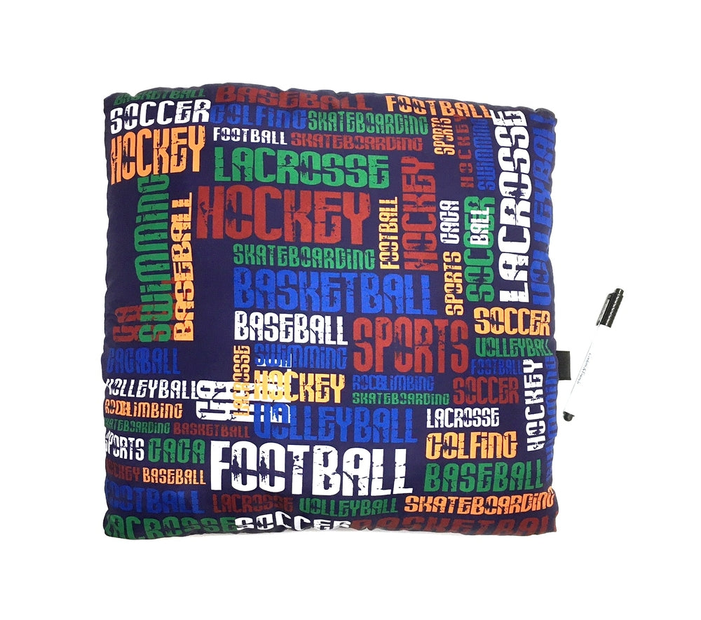 Sports Graffiti Autograph Pillow - Bee Bee Designs