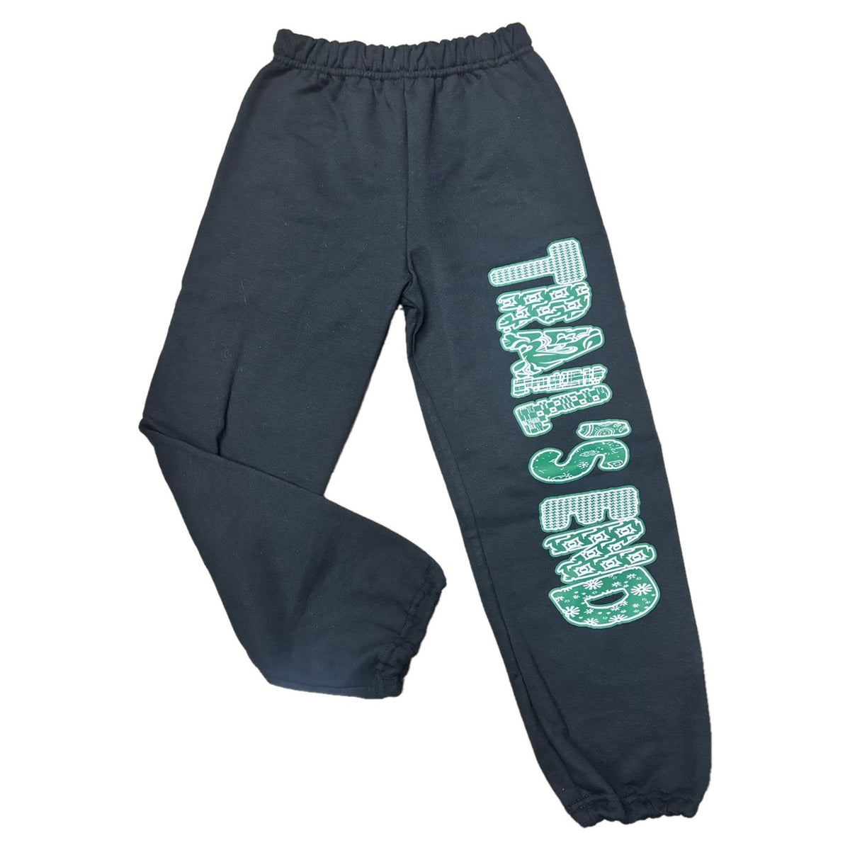 Patchy Letters Camp Sweatpants with Trail's End down the leg