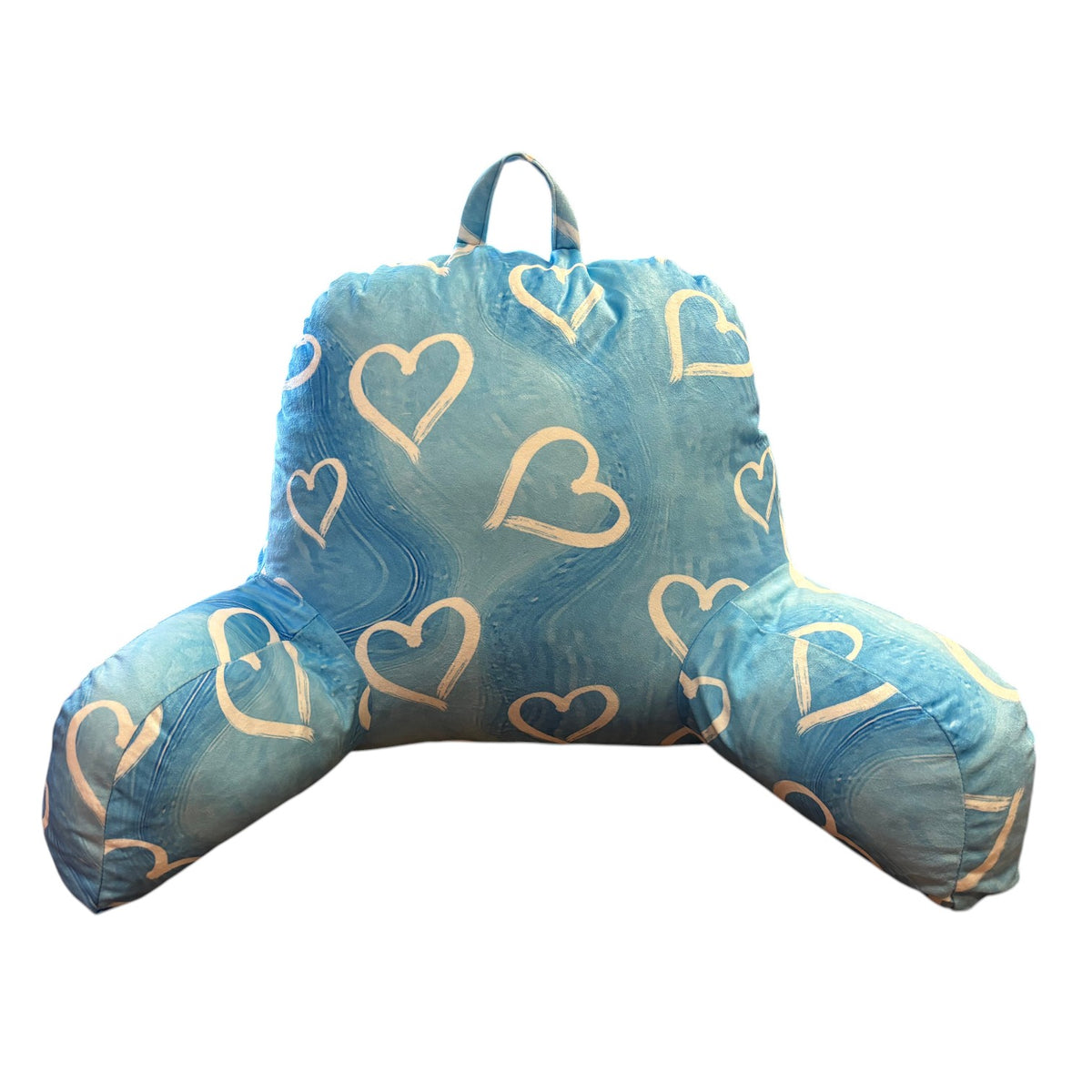 Blue Painted Hearts Camp Boyfriend Pillow