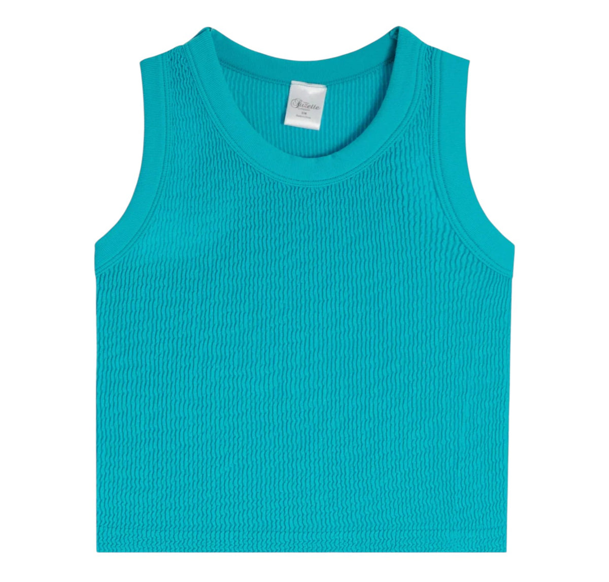 Turquoise Blue Smocked Tank Top