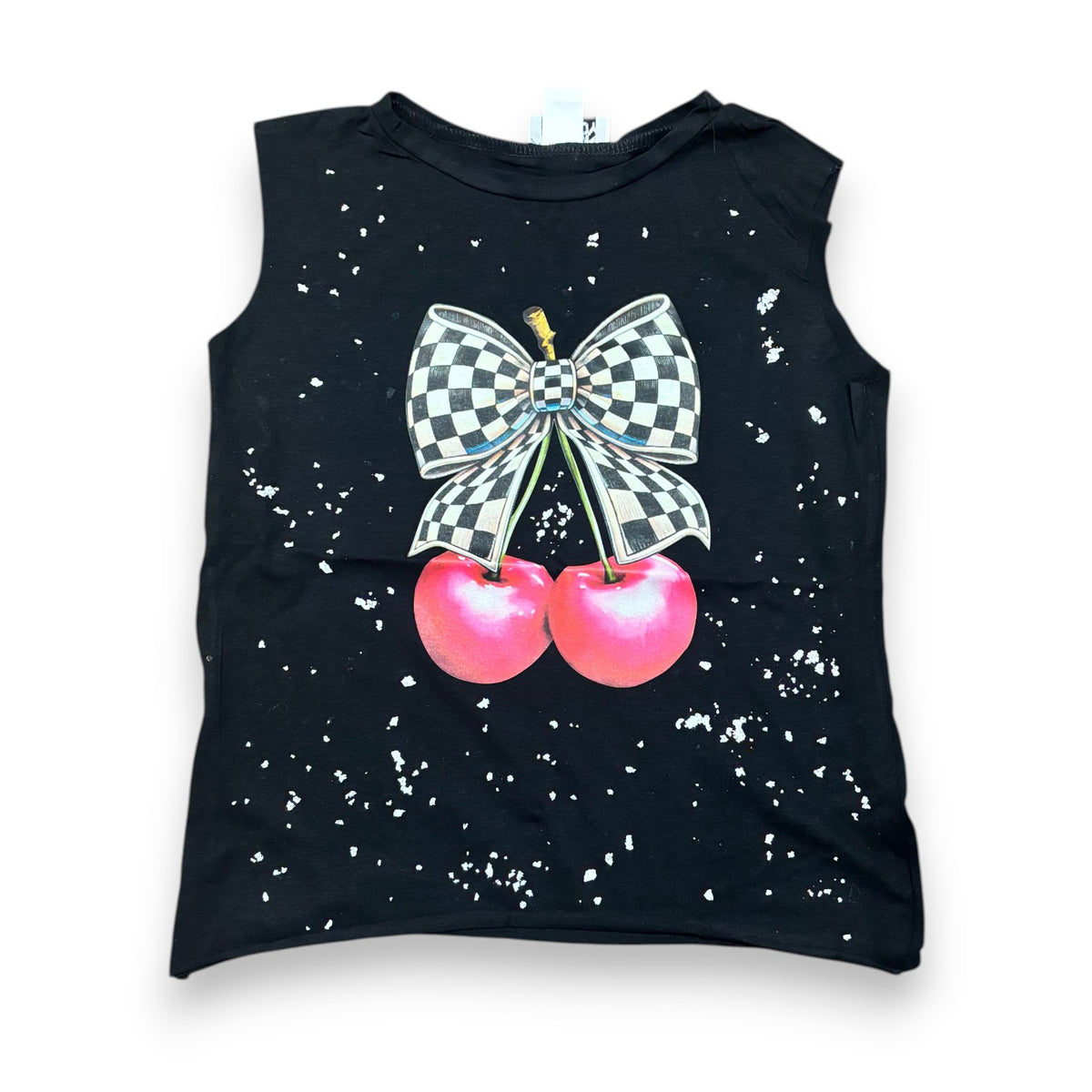 Cherry Pop Checkered Bow Tank  🍒🖤