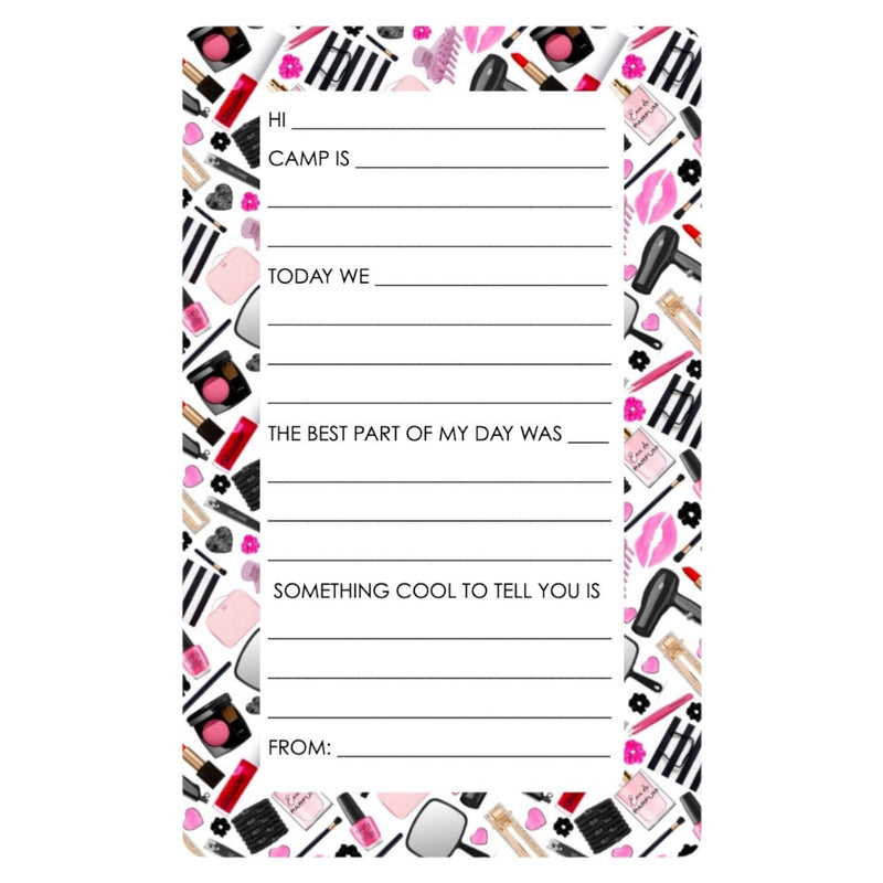 Makeup Beauty Camp Notepad | Lined Letter Writing Sheets | Bee Bee Designs