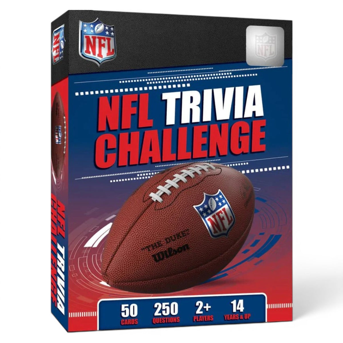 NFL Trivia Challenge game box with a football and shield logo
