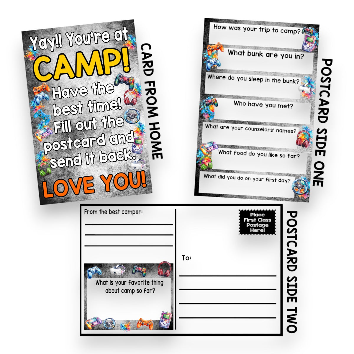 Cloud Gamer First Letter to Camp - Bee Bee Designs