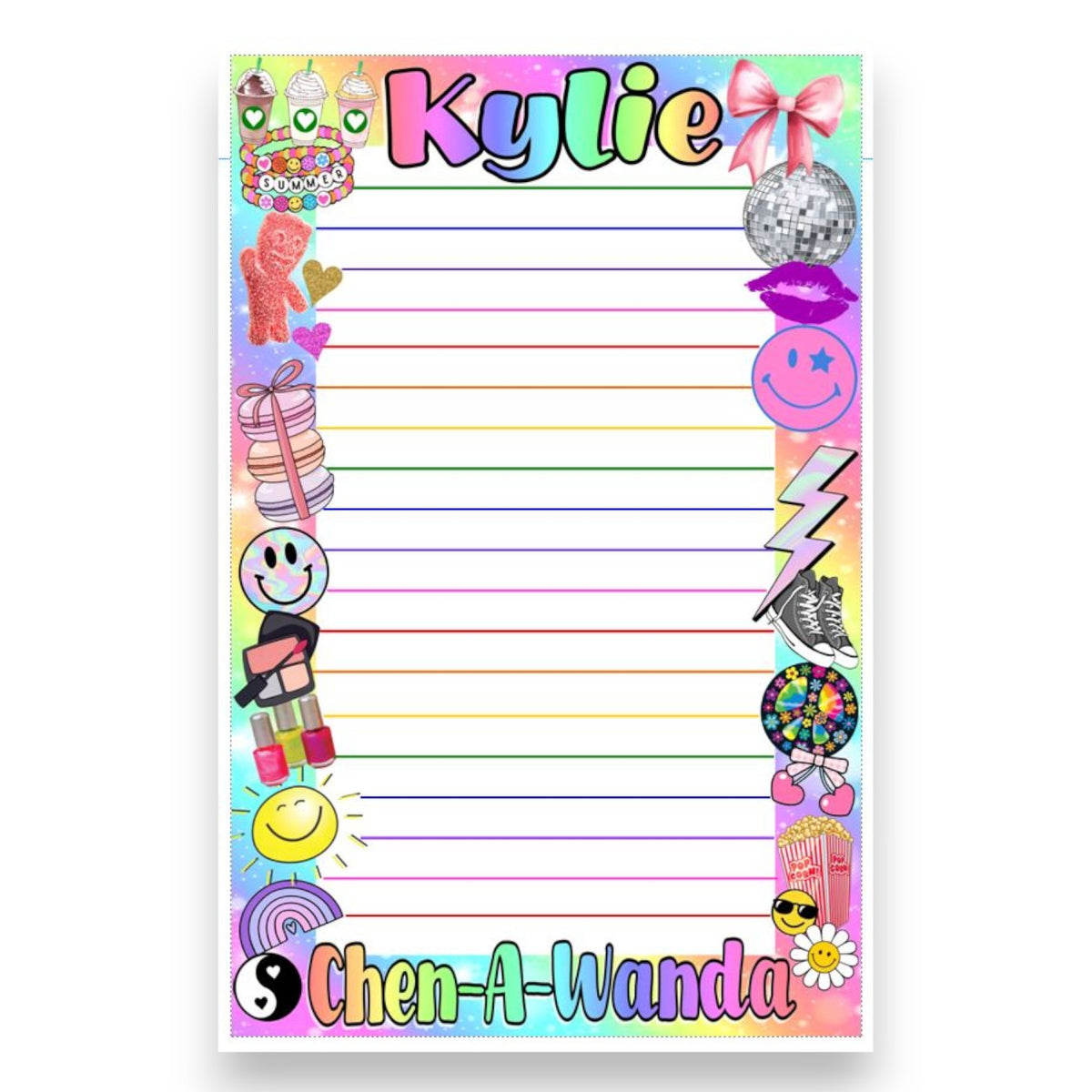 The Newest Girl Collage Lined Camp Stationery Camp Notecards – letters FROM camp notecards (8 cards + 8 envelopes) for sleepaway/overnight camp by Bee Bee Designs