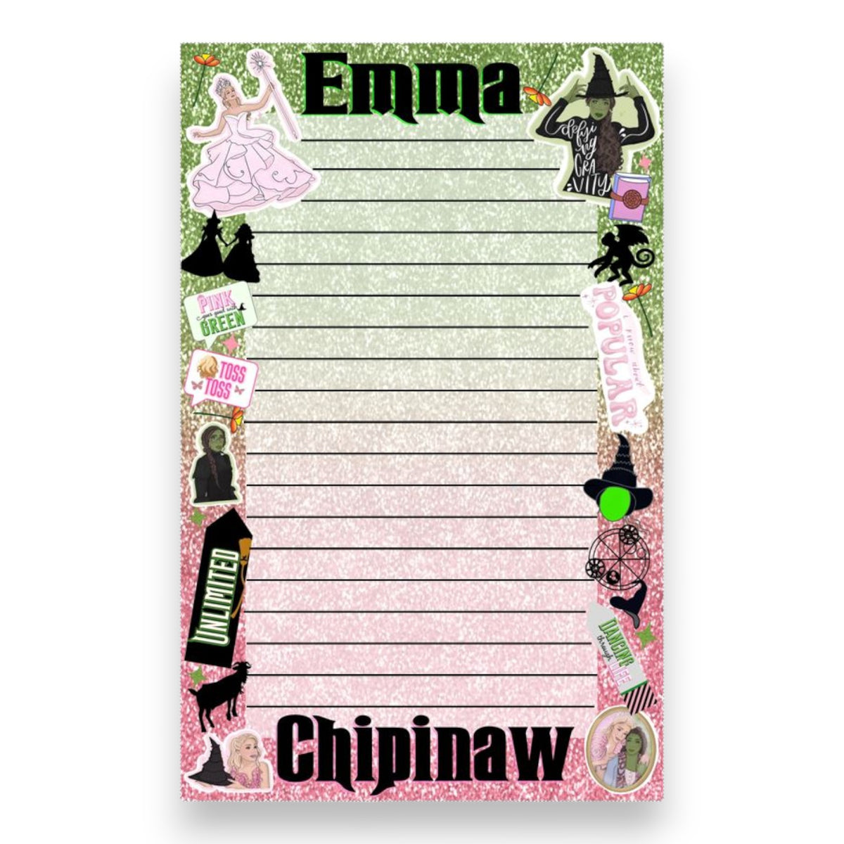 Pink Goes Good With Green Lined Camp Stationery Camp Notecards – letters FROM camp notecards (8 cards + 8 envelopes) for sleepaway/overnight camp by Bee Bee Designs