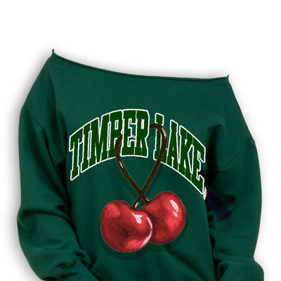Camp Future Cherries Off Shoulder Crew