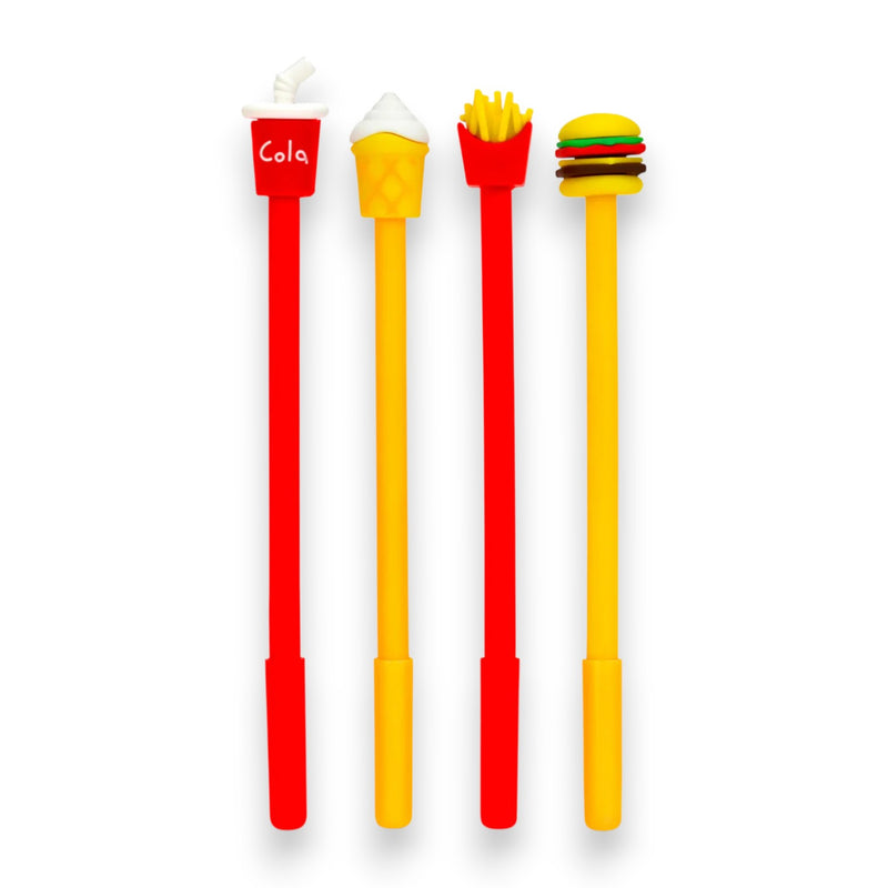 Camp stationery pen with surprise fast food design