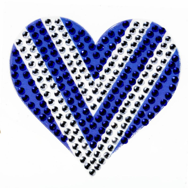Blue/White Heart StickerBean