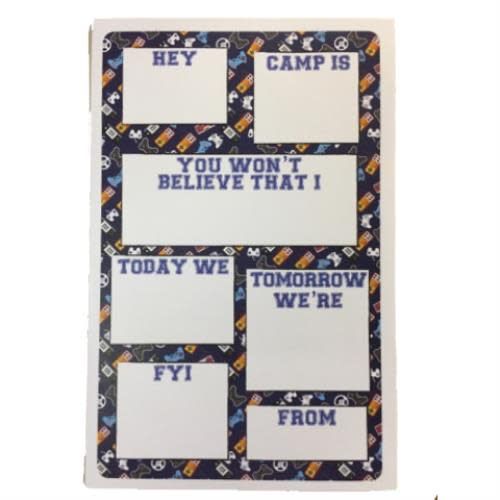 Camp stationery set for boys with video game design