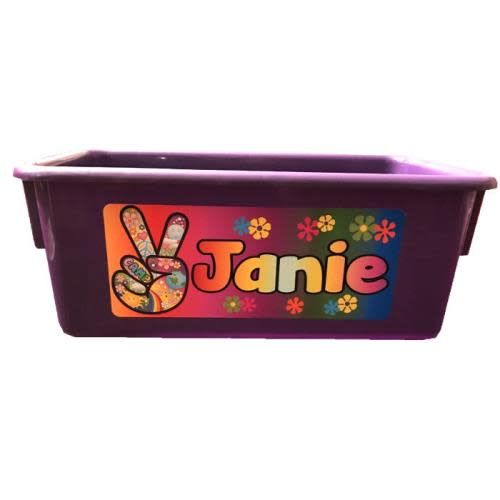 Groovy Peace Fingers and Flowers Storage Tub