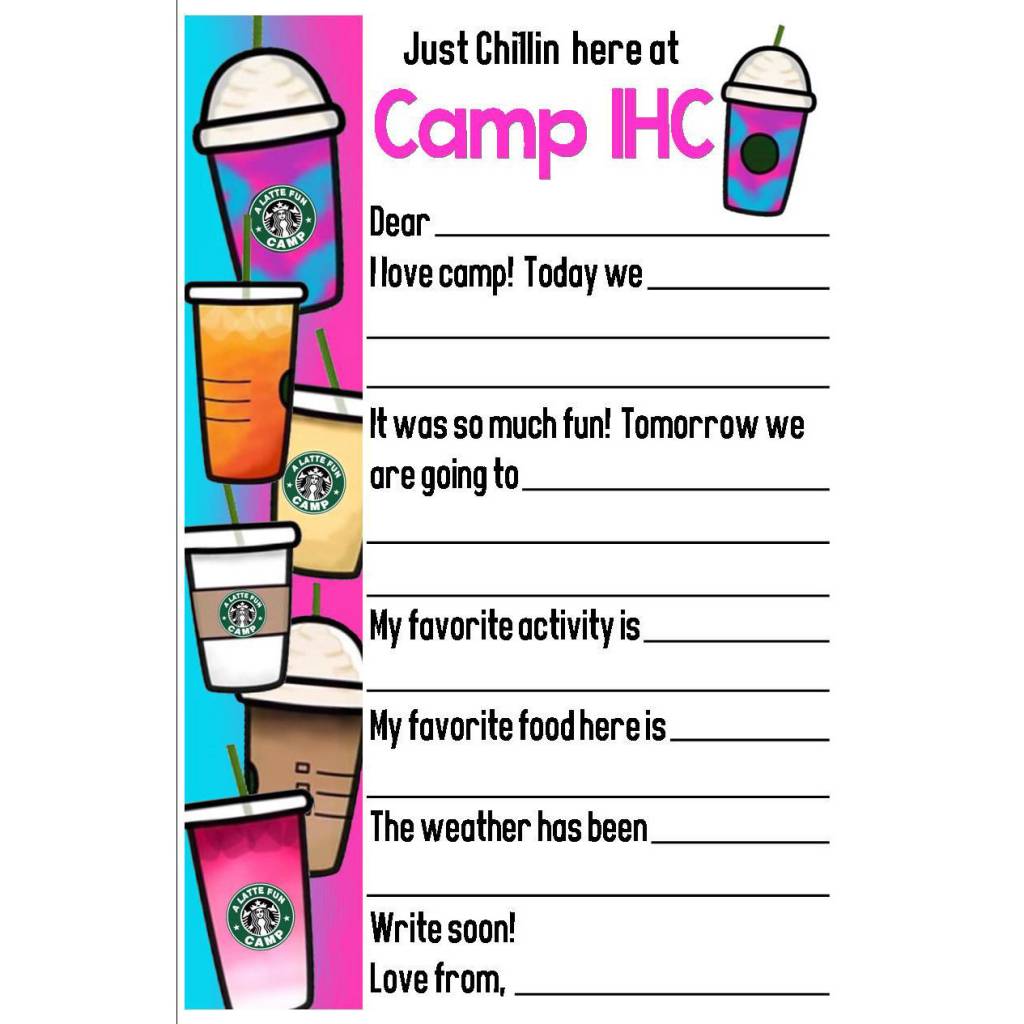 Floating Fraps Fill-Ins Camp Notecards – letters FROM camp notecards (8 cards + 8 envelopes) for sleepaway/overnight camp by Bee Bee Designs