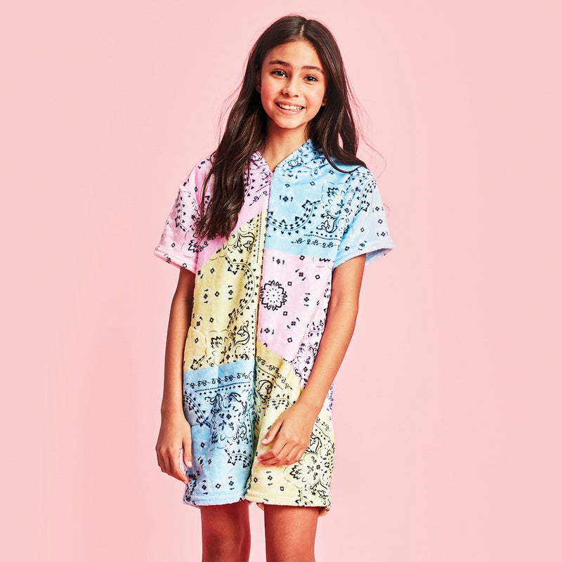 Bandana Patchwork Fuzzy Romper