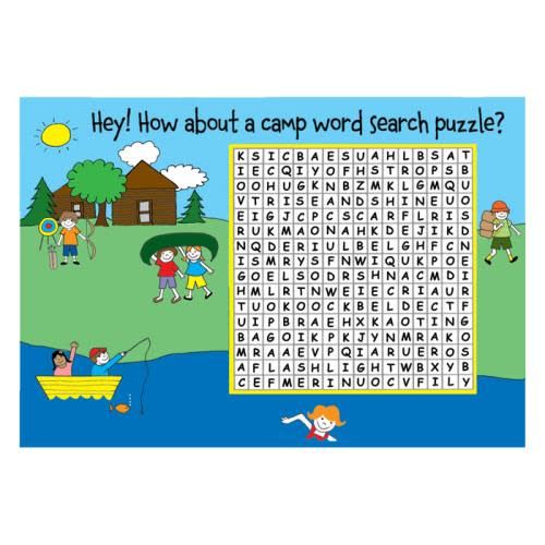 Camp Word Search Puzzle Card - Bee Bee Designs