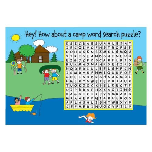 Camp Word Search Puzzle Card