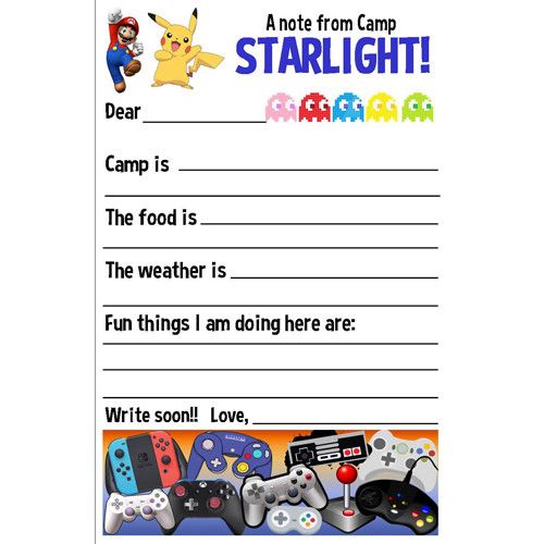 Controller Fill-In Notecards Camp Notecards – letters FROM camp notecards (8 cards + 8 envelopes) for sleepaway/overnight camp by Bee Bee Designs