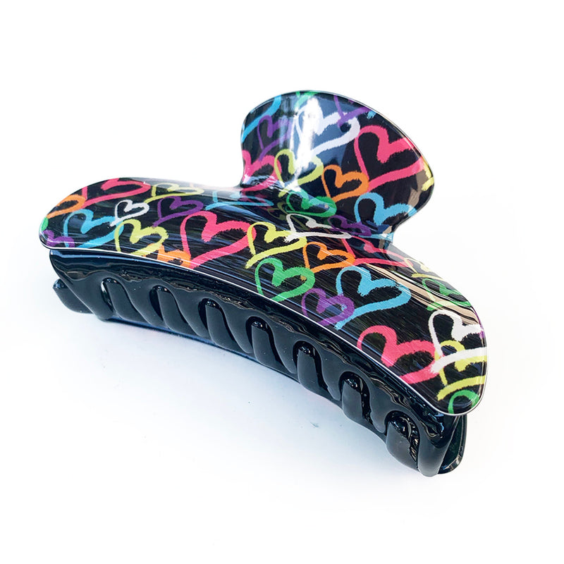 Graffiti Hearts Claw Clip