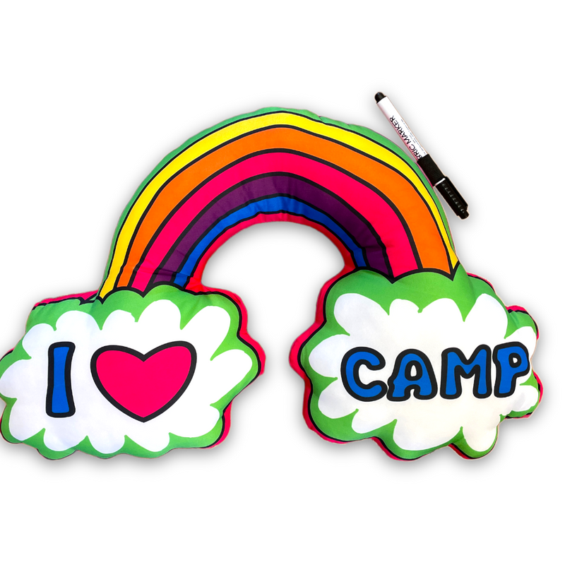 Rainbow I Love Camp Autograph Pillow