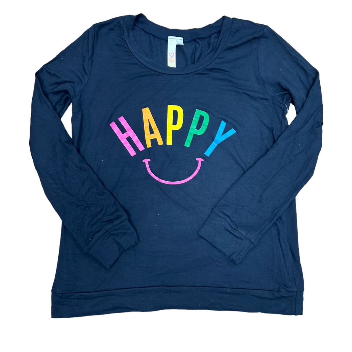 Happy Navy Sweatshirt Tee - Bee Bee Designs