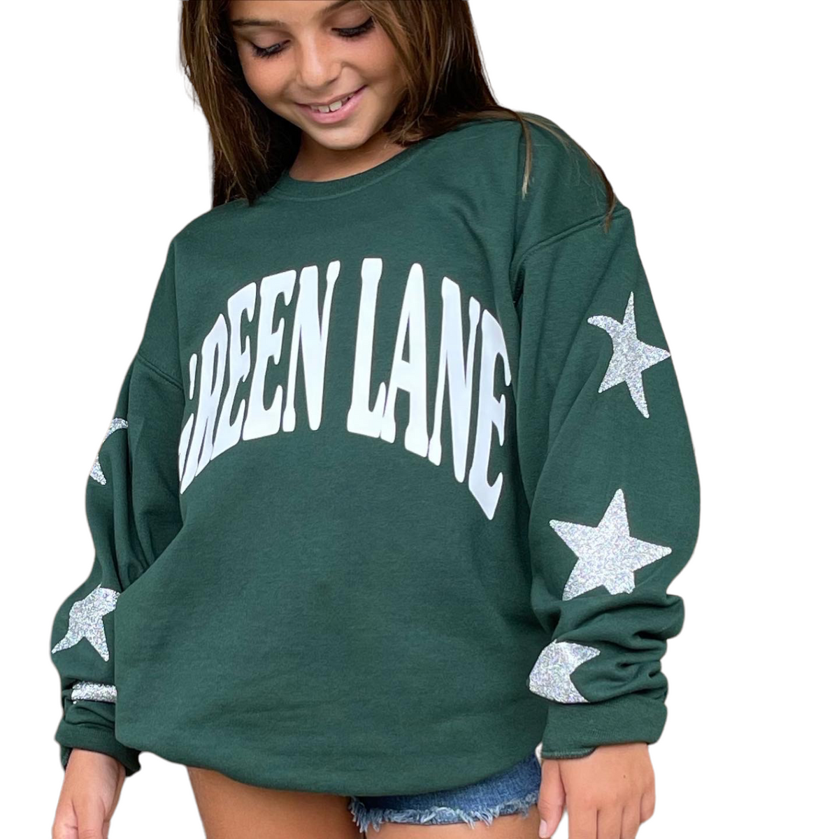 Camp Glitter Star Crew Sweatshirt - Bee Bee Designs