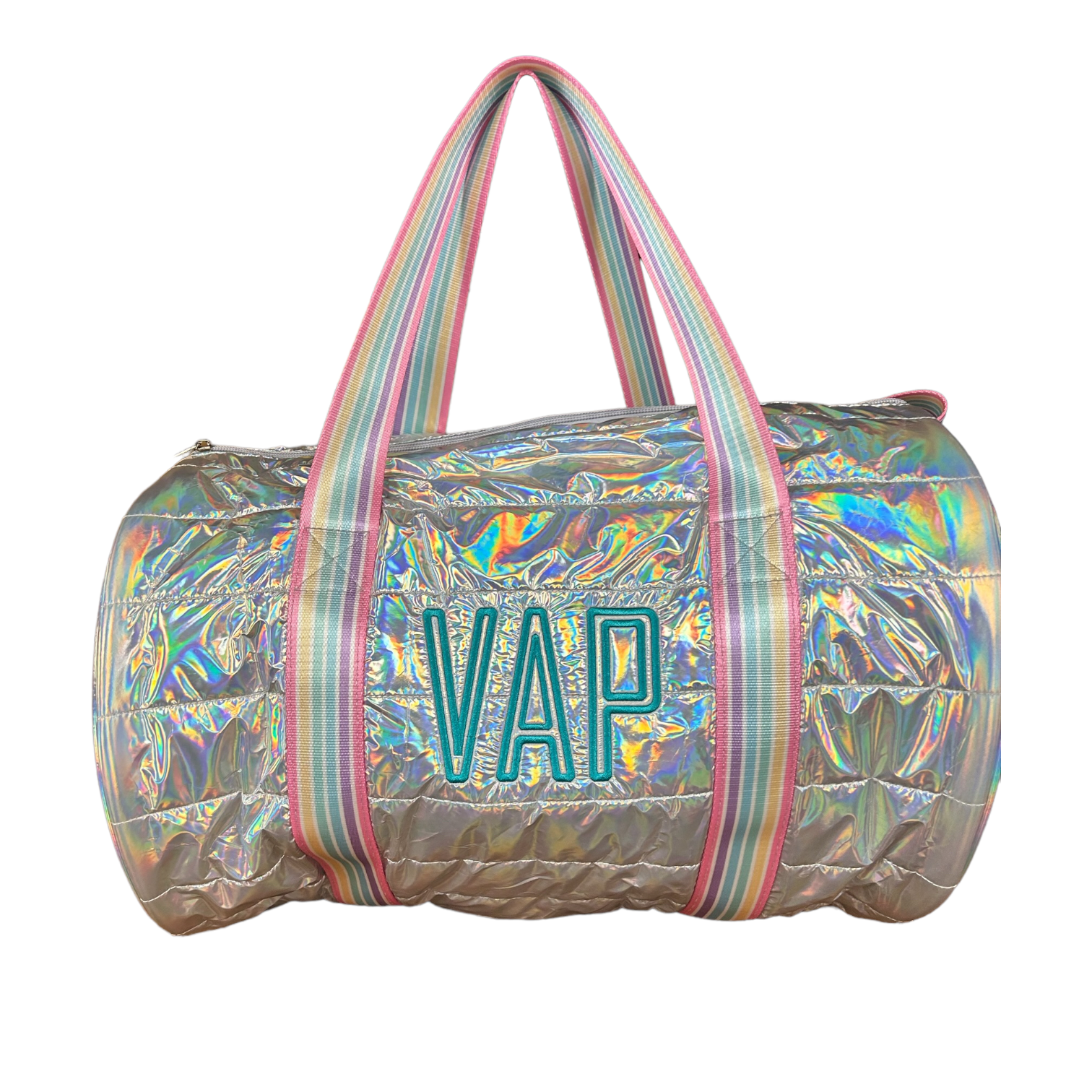 Metallic Puffer Duffel Bag