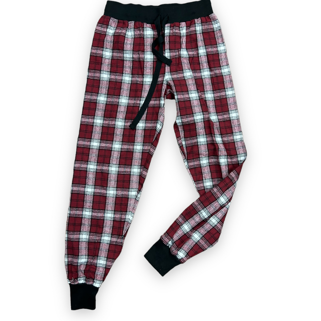 Red and White Flannel Joggers Bee Bee Designs