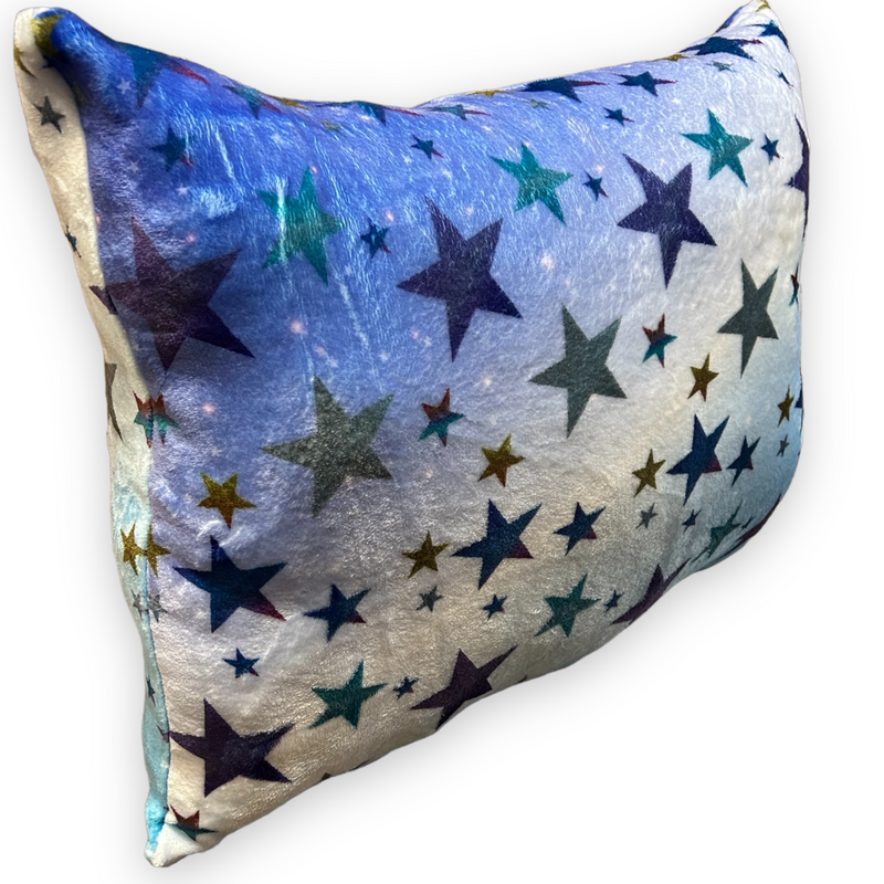 Glitter Stars Fuzzy Pillow