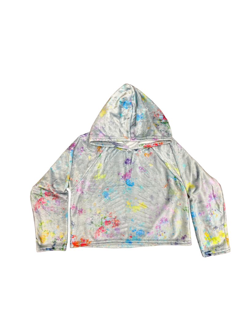 Special Splatter Fuzzy Cropped Hoodie