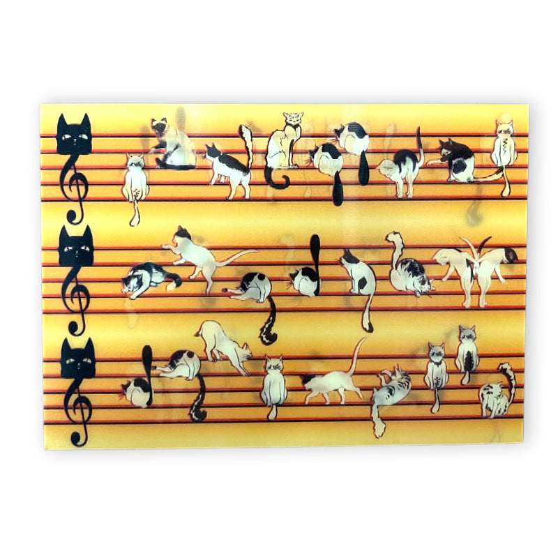 Musical Cats 3-D Postcard