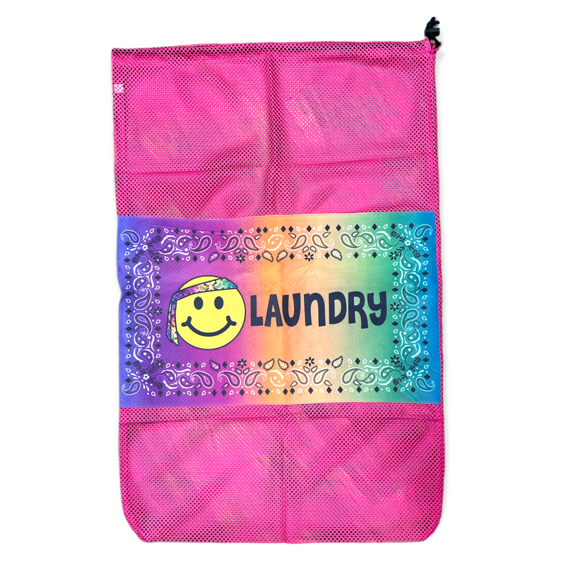 Hippie Emoji Mesh Laundry Bag