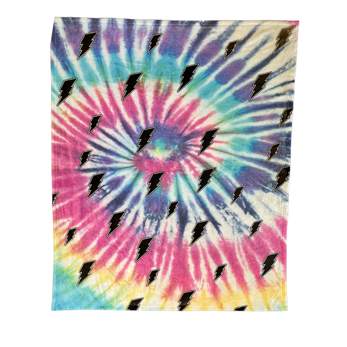 Tie Dye Bolt Fuzzy Throw Blanket - Bee Bee Designs
