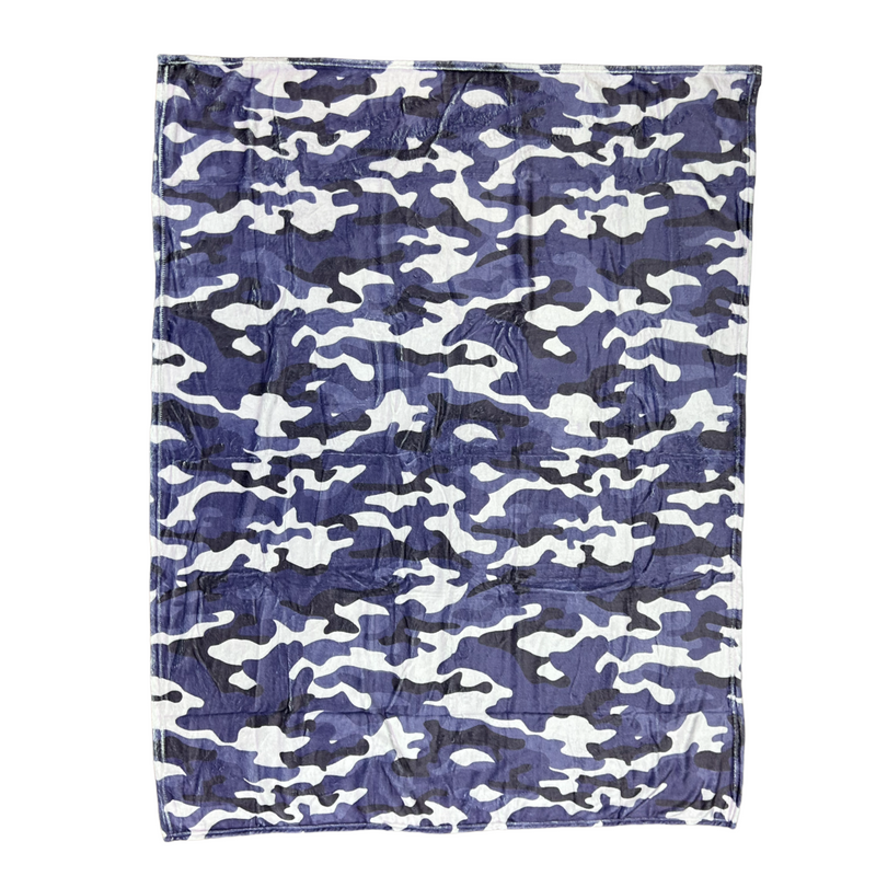 Purple Camo Throw Blanket