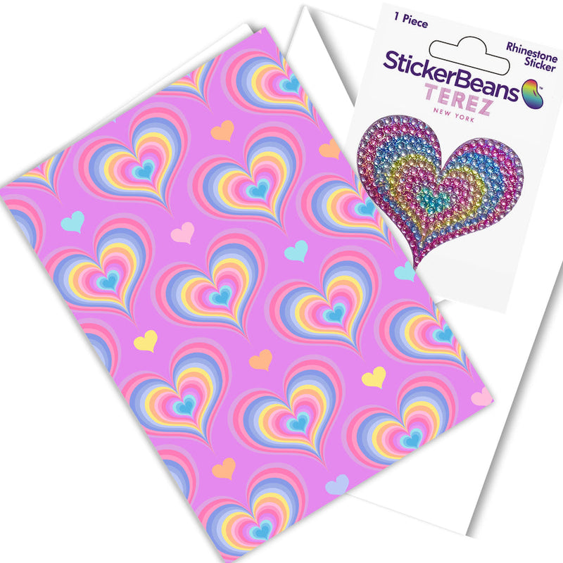 Groovy Heart StickerBean Card