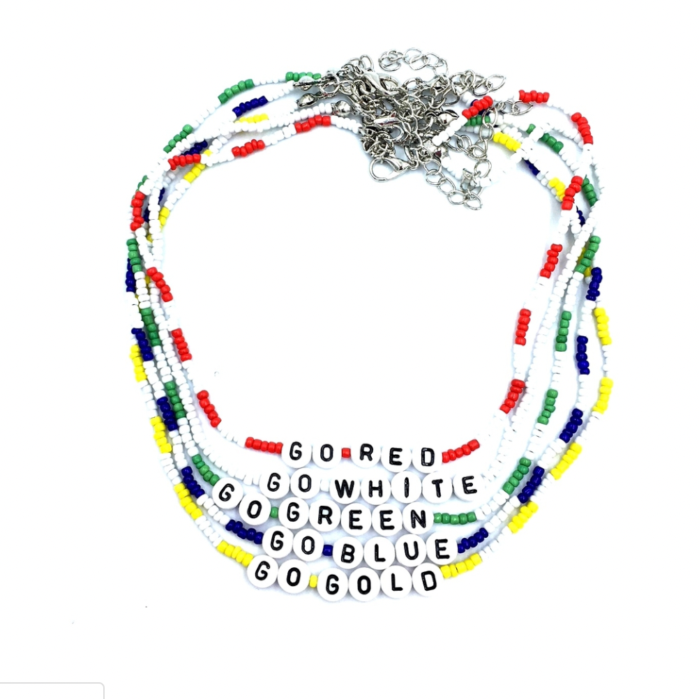Go Team Indian Beads Choker - Bee Bee Designs
