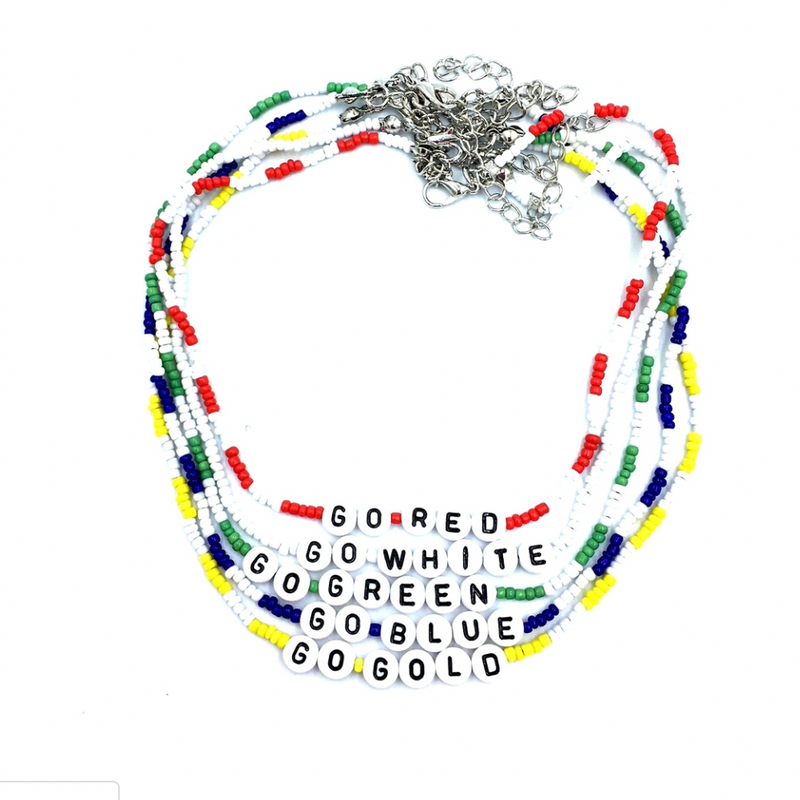 Go Team Indian Beads Choker